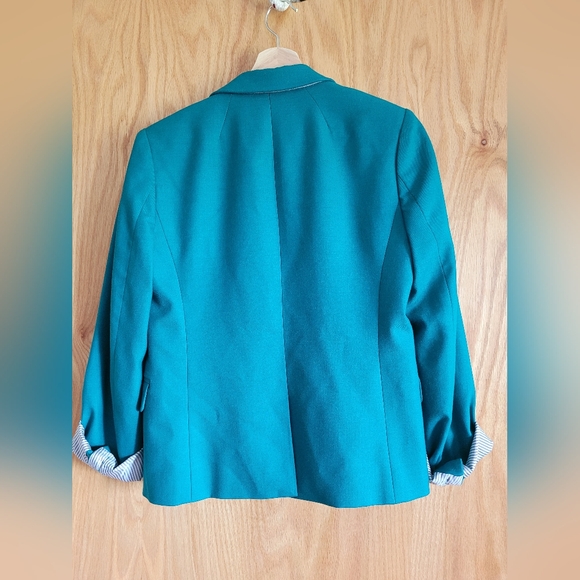 Beautiful Vintage J.Crew schoolboy Wool Blend Blazer Green size 6 Women's Classy - Picture 4 of 14
